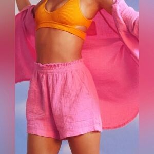 Aerie Pink Swim Coverup Shorts